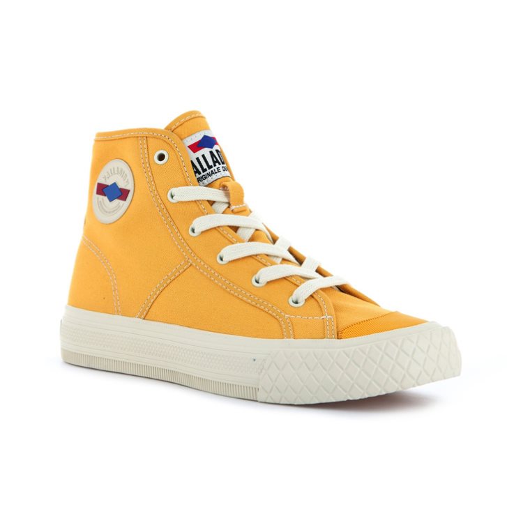 Palladium Palla Louvel High Tops Men's Sneakers Mustard | UK F968-PEM